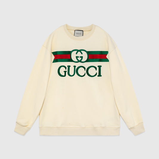 Gucci Embroided Logo Sweatshirt "Beige"