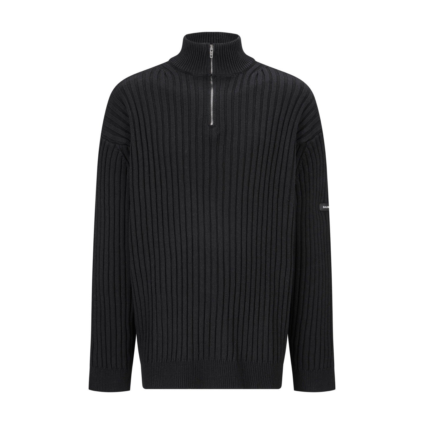 Balenciaga Half-Zip High Neck Sweater "Black"