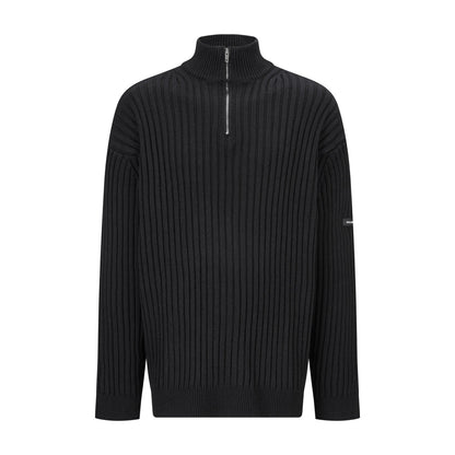 Balenciaga Half-Zip High Neck Sweater "Black"