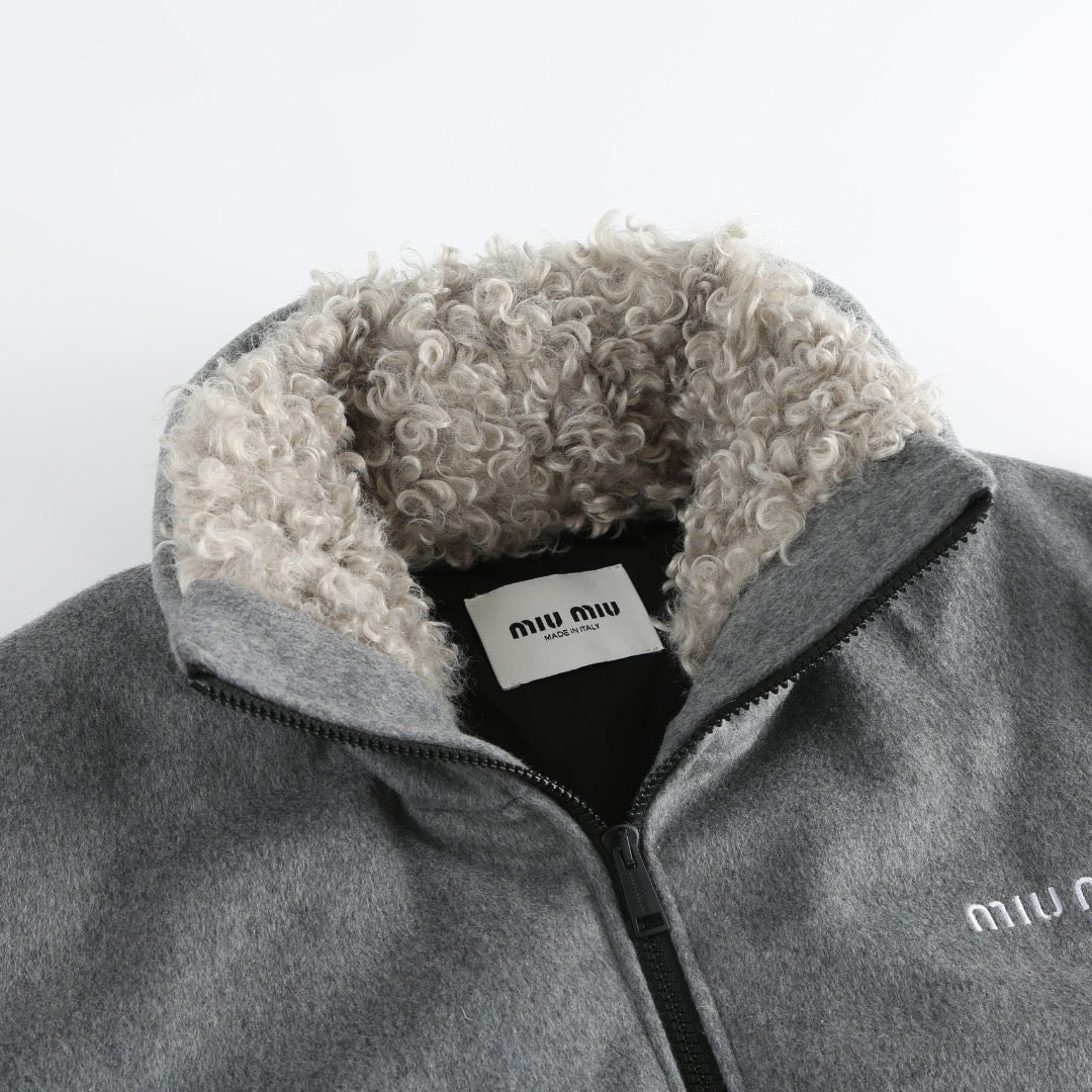 Miu Miu Fleece Down Jacket "Grey"
