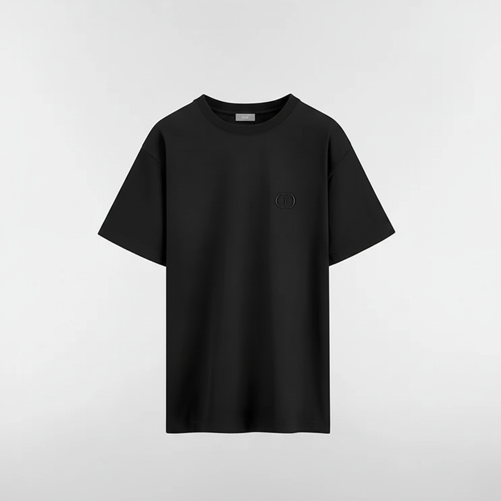 Dior CD Icon T-Shirt "Black Cotton Jersey"