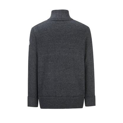 Moncler Cashmere & Wool Zip-Up Cardigan "Grey"