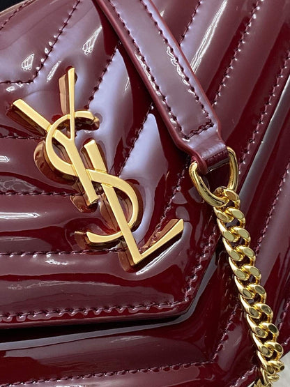 Saint Laurent Cassandre Envelope Chain Wallet in Patent Leather