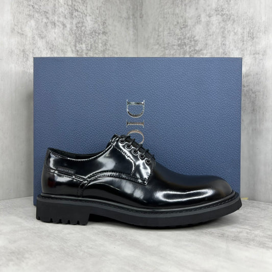 Dior Leather Derby Shoes "Black"