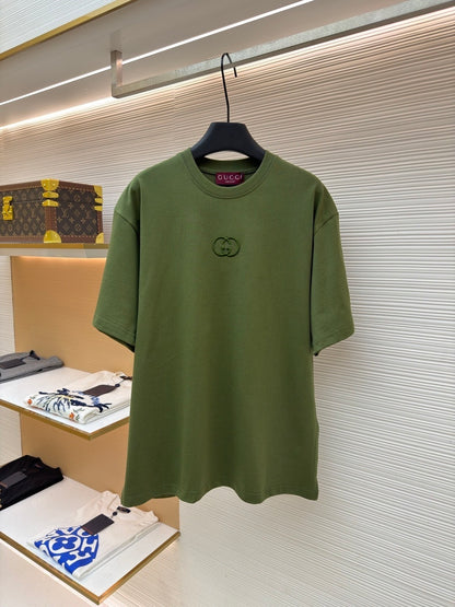 Gucci Cotton Jersey T-Shirt with Embroidery "Forest Green"