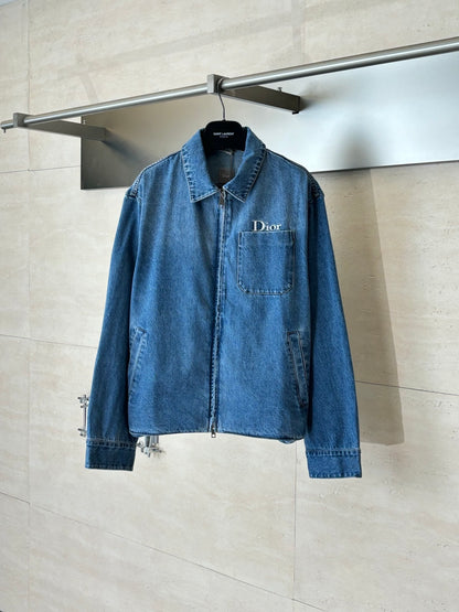 Dior Zipped Jacket "Blue Cotton Twill"