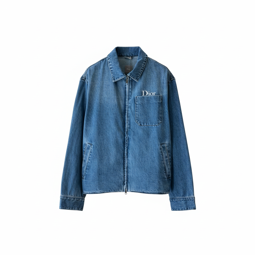 Dior Zipped Jacket "Blue Cotton Twill"