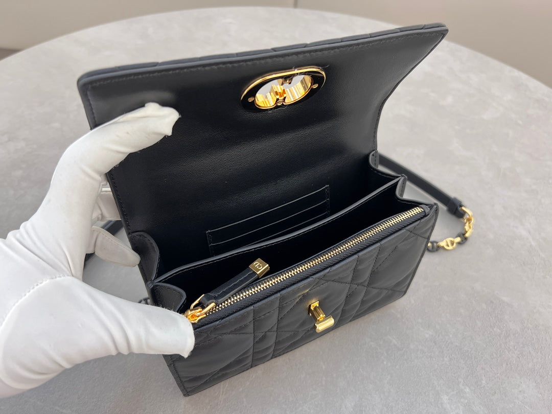 Dior Miss Caro Mini Bag "Black Macrocannage Lambskin"