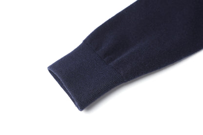 Burberry Cashmere Blend Zip Hoodie "Navy Blue"
