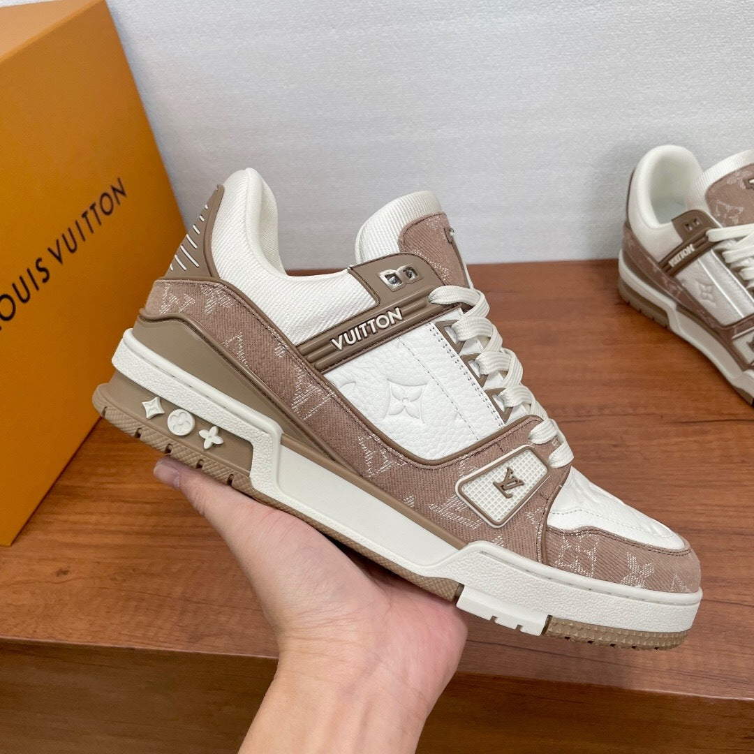 Louis Vuitton LV Trainers "Brown Denim-White"