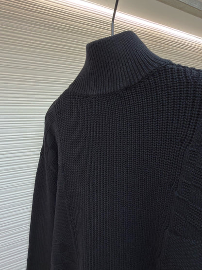 Louis Vuitton Half-Zip Knitted Signature Pullover "Black"
