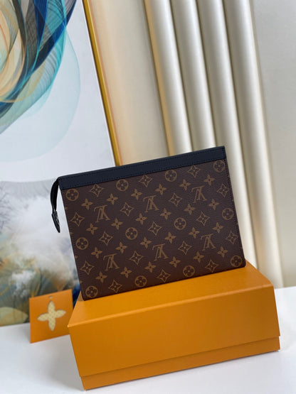 Louis Vuitton Pochette Voyage MM "Monogram Macassar Canvas"