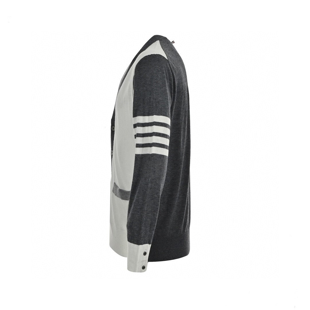 Thom Browne Cardigan "Grey/White"