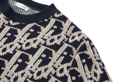 Dior Oblique Sweater "Navy Blue Wool Jacquard"