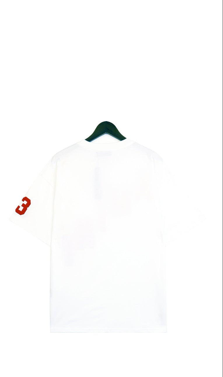 Amiri Flocked Hockey Skater T-Shirt "White-Red"
