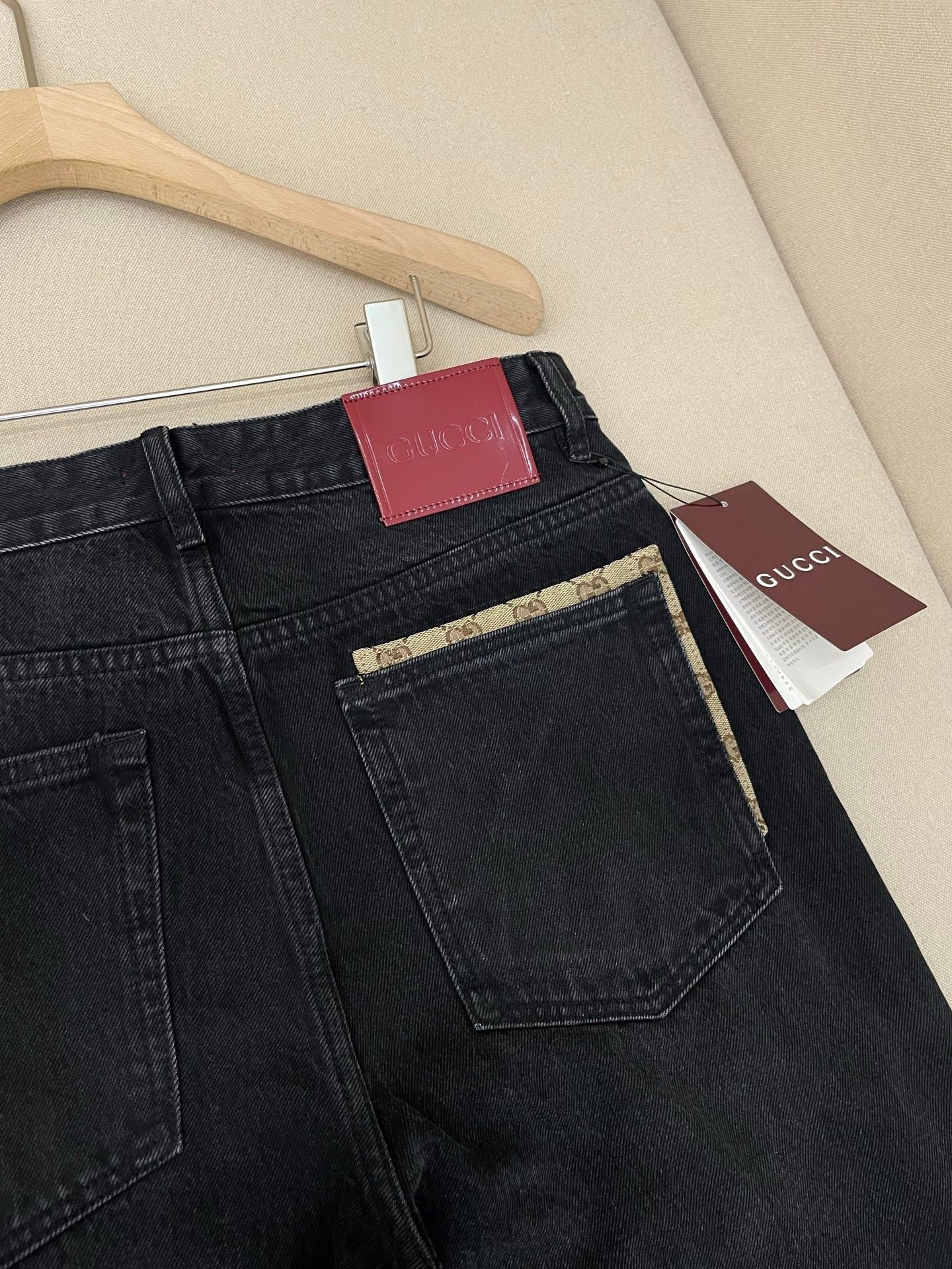 Gucci Washed Cotton Denim Trousers