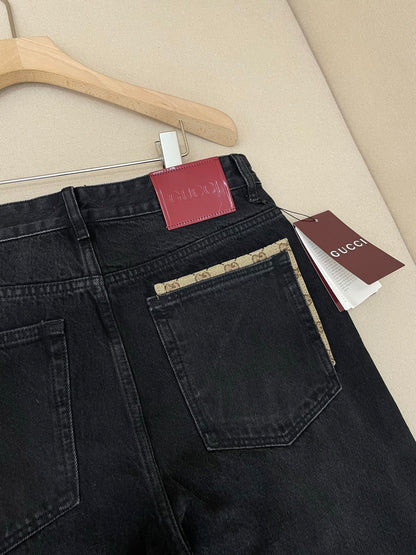 Gucci Washed Cotton Denim Trousers