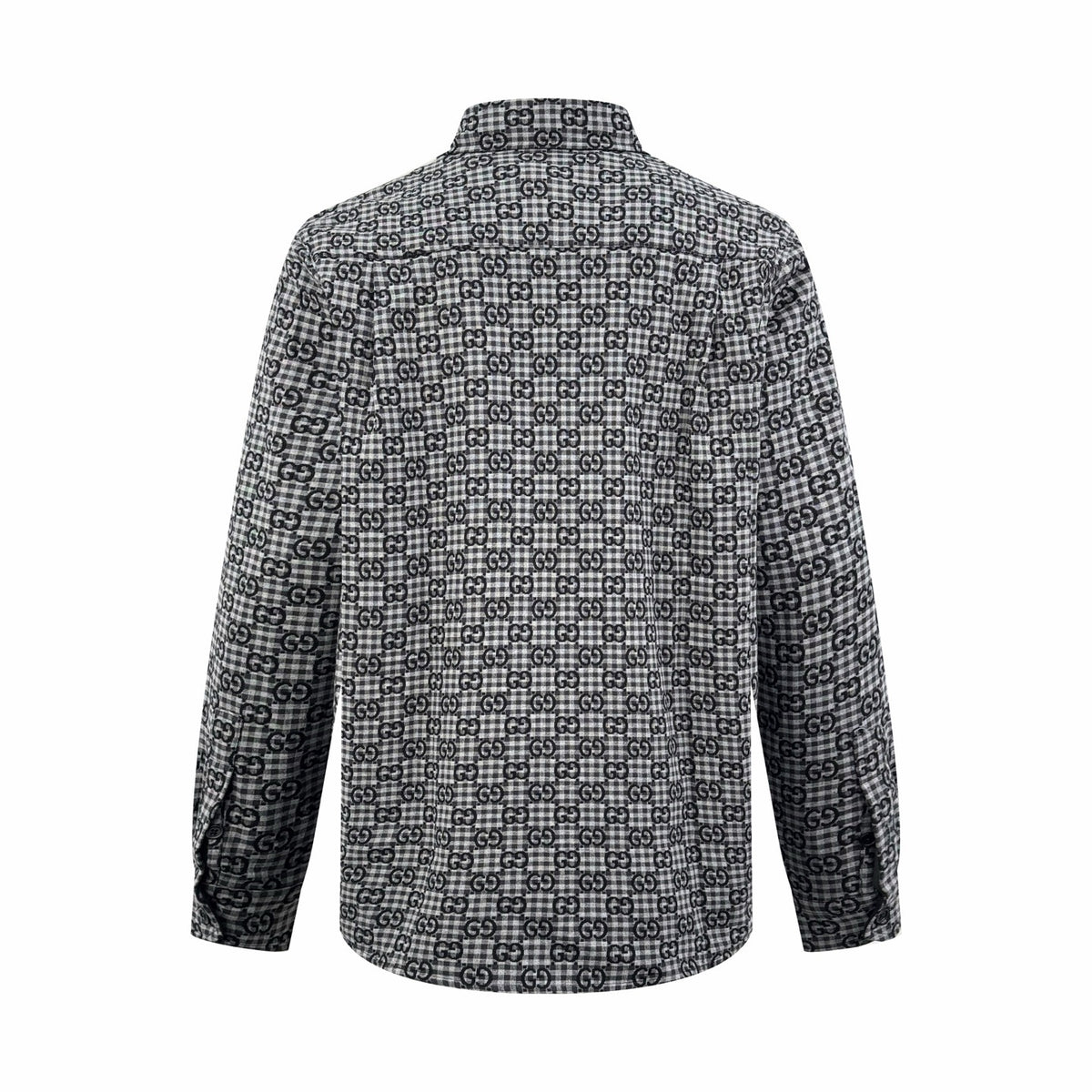 Gucci GG Checked Wool and Cotton Shirt "Grey"