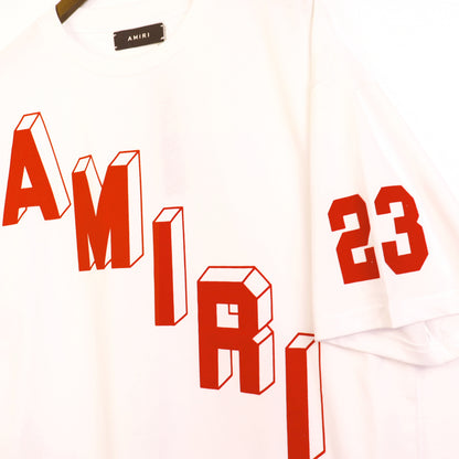 Amiri Flocked Hockey Skater T-Shirt "White-Red"