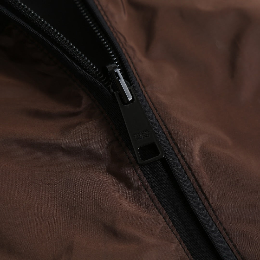 Prada Re-Nylon Reversible Jacket "Cocoa Brown-Black"