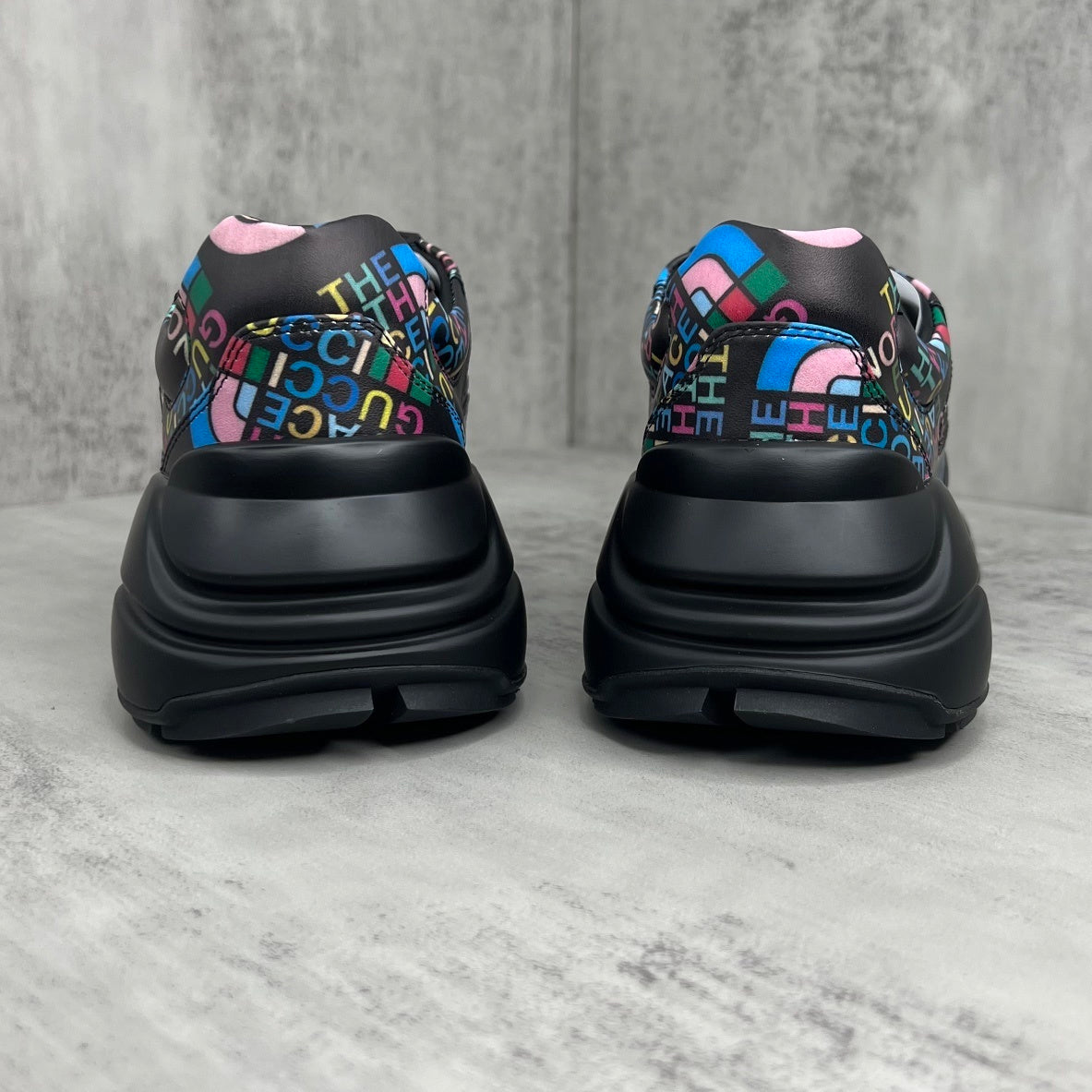 Gucci x The North Face Rhyton "Black-Multicolour All Over Logo"