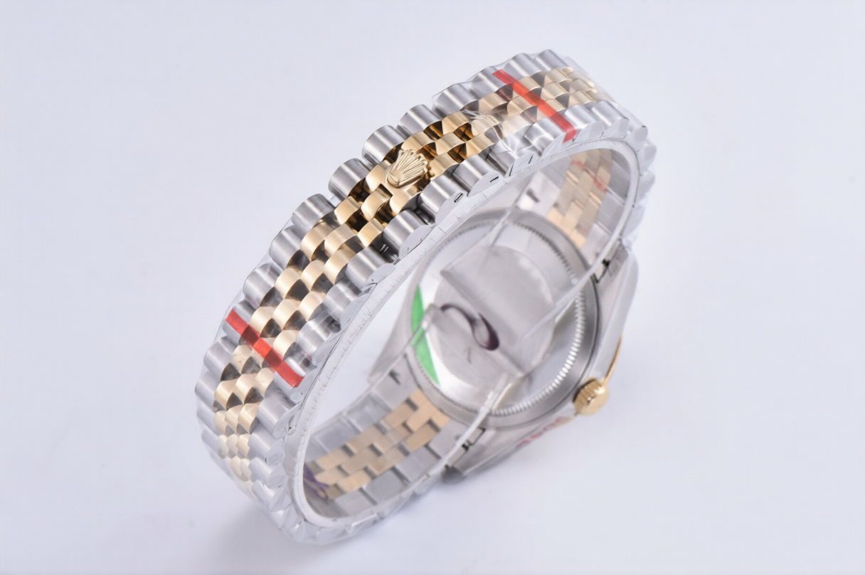 Rolex Date Just 31mm SS/YG Jubilee Bracelet Diamond Bezel Red Dial