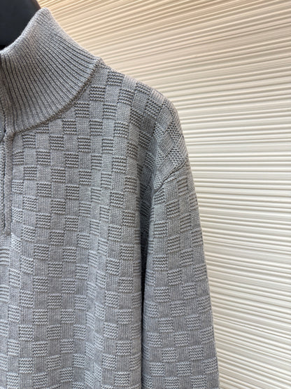 Louis Vuitton Cashmere-Wool Blend Half-Zip Pullover "Gray"