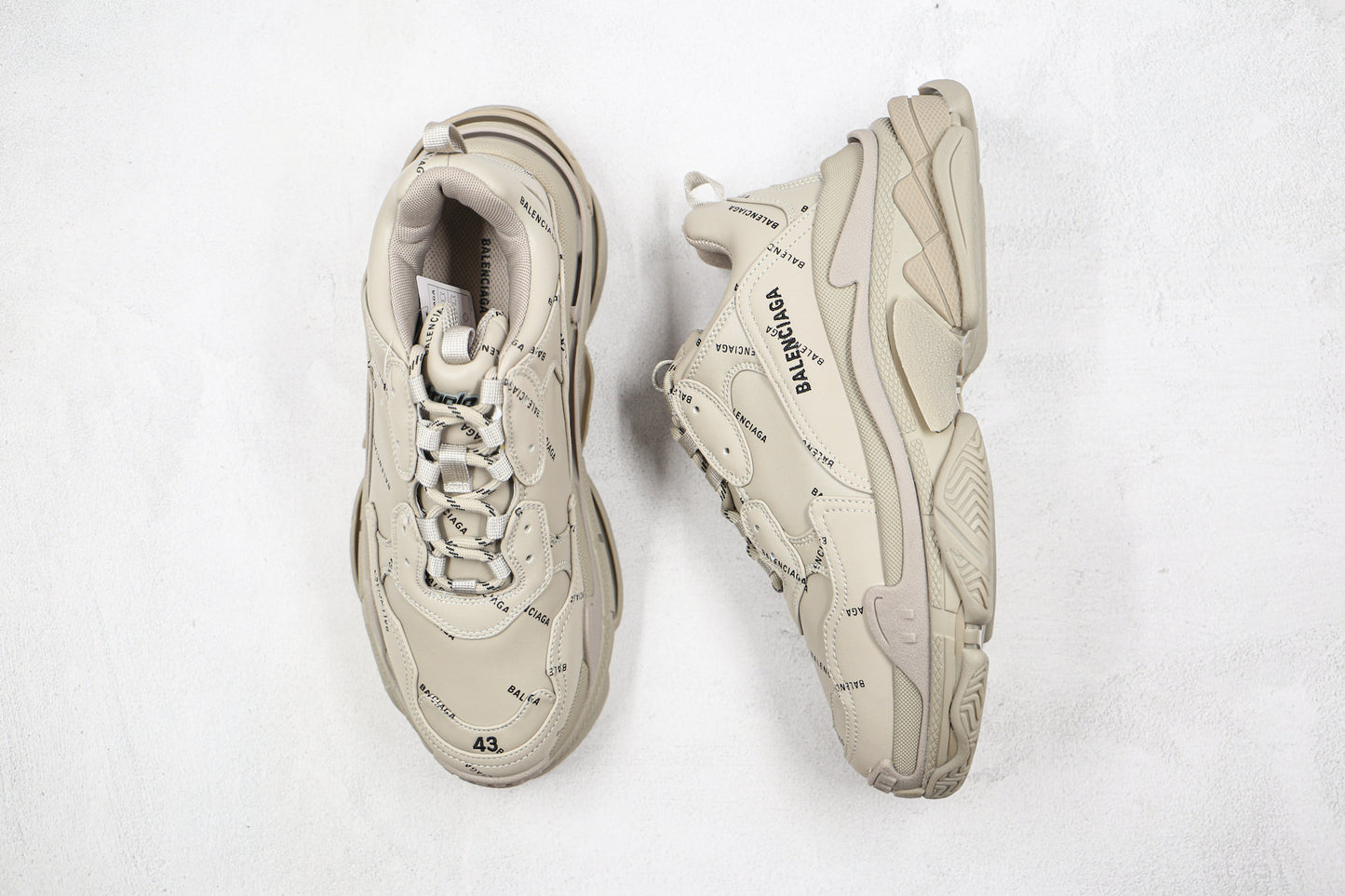 Balenciaga Triple S "Beige-All Over Logo"