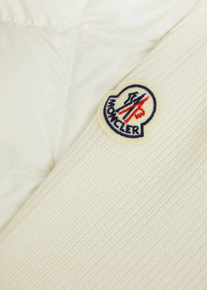 Moncler Paneled Down and Wool Jacket "White"