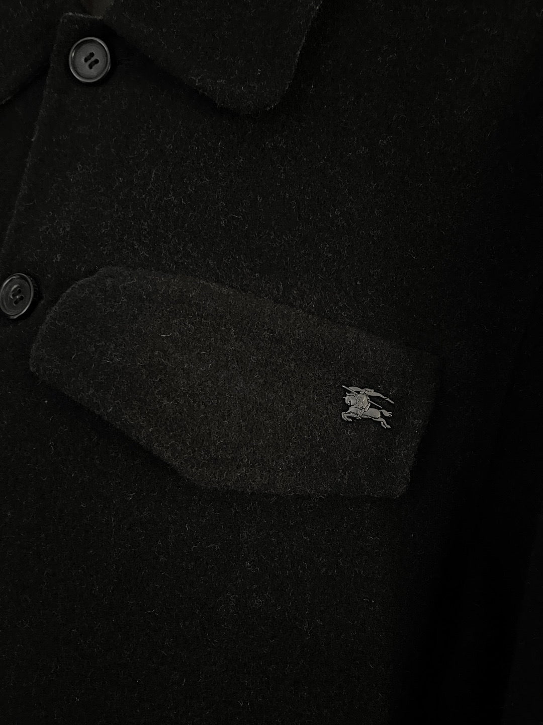 Burberry Wool Overshirt "Black-Sand Beige"