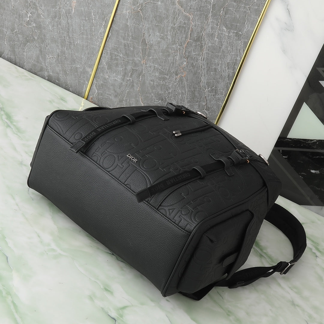 Dior Hit The Road Backpack with Flap "Dior Gravity Leather and Black Grained Calfskin"