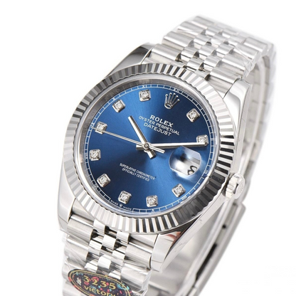 Rolex Date Just 41mm Jubilee Bracelet Blue Diamond Dial