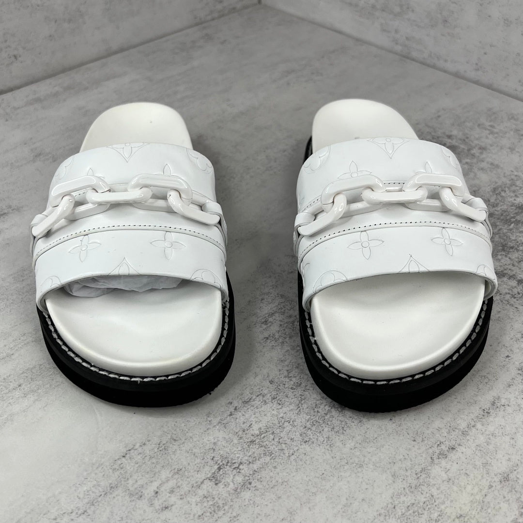 Louis Vuitton Chain Slides "White-Black"