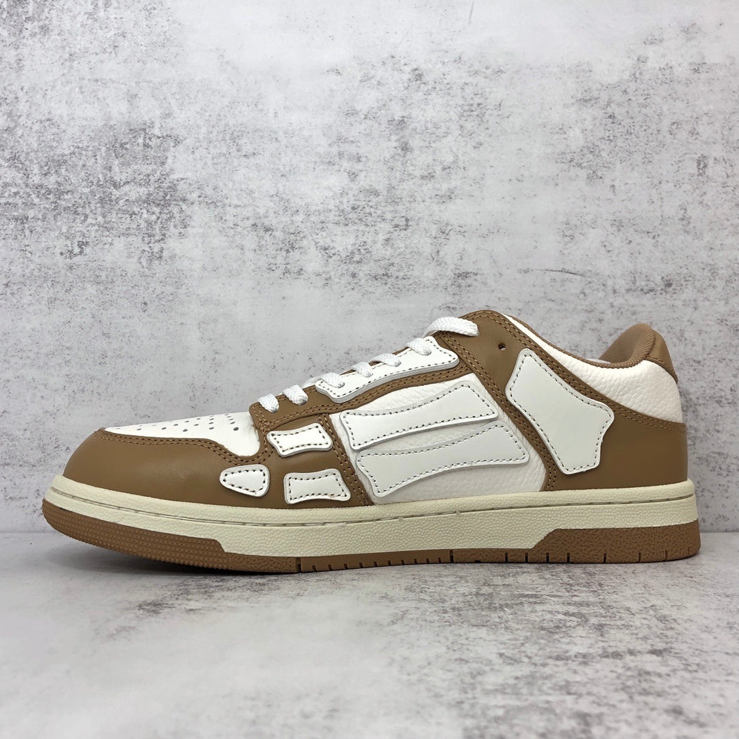 Amiri Skel Top Low "White-Brown"