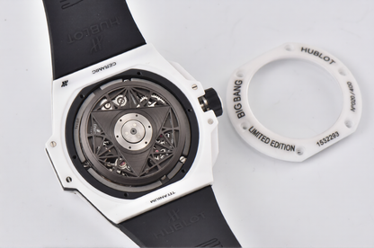Hublot Big Bang Sang Bleu ll 45mm White Ceramic White Rubber Strap