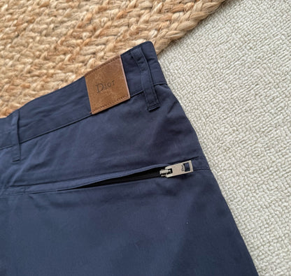 Dior Cargo Shorts with Dior Embroidery "Navy Blue Technical Fabric"