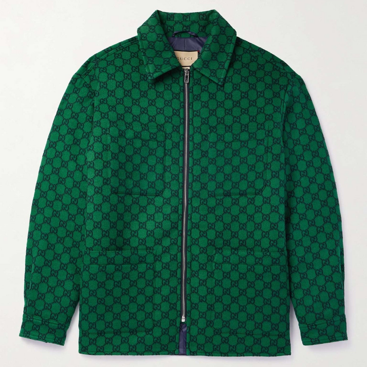 Gucci GG Padded Wool-Felt Bomber Jacket "Green"