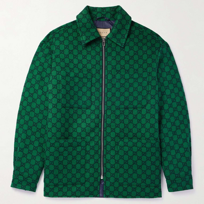 Gucci GG Padded Wool-Felt Bomber Jacket "Green"
