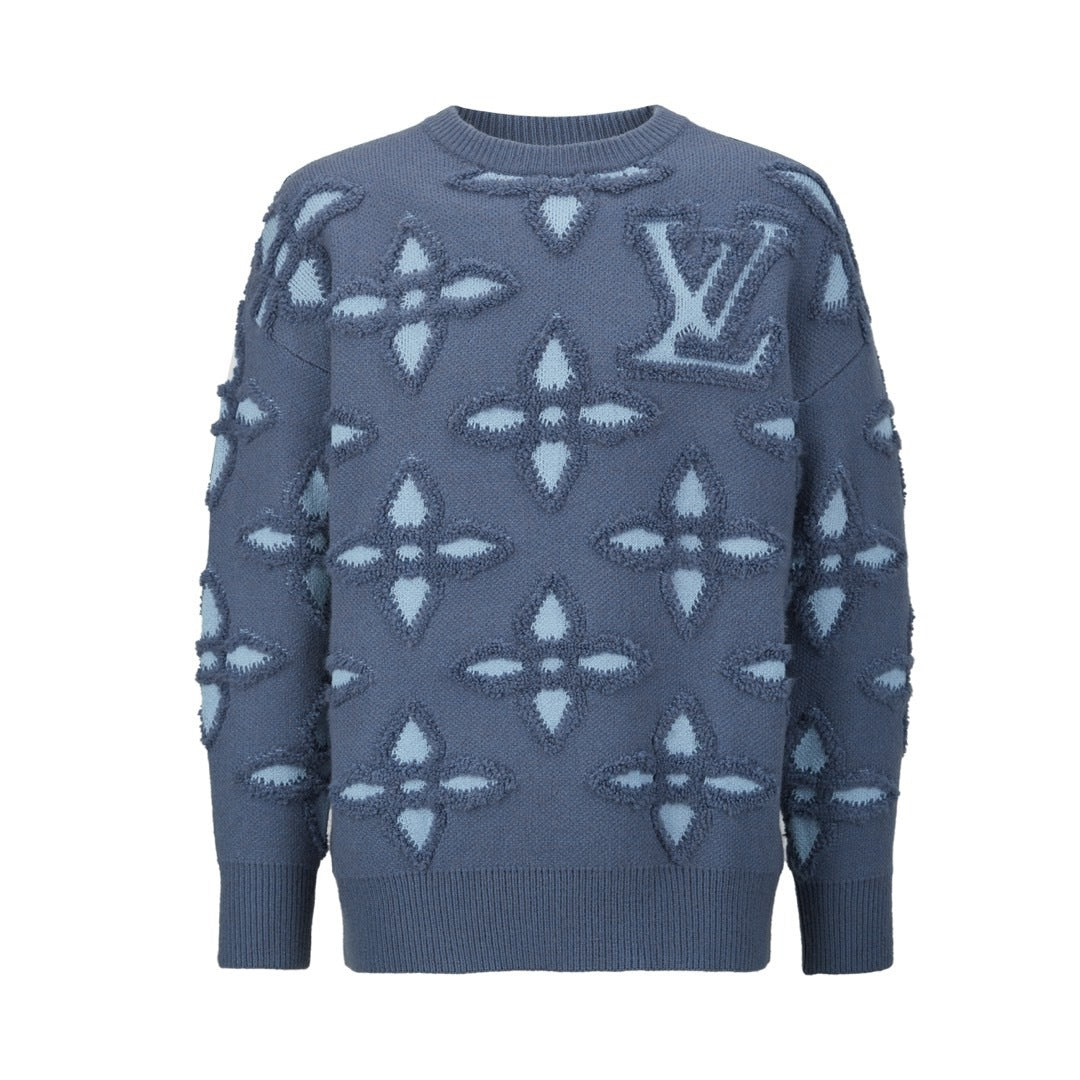 Louis Vuitton Textured Cotton Crewneck "Indigo"