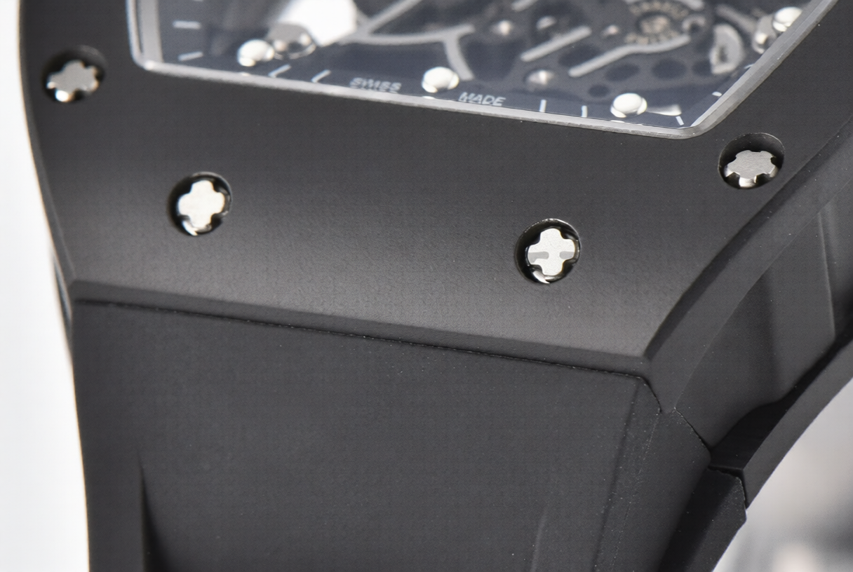 Richard Mille RM055 43mm Black Rubber Strap Black Bezel Black Crown