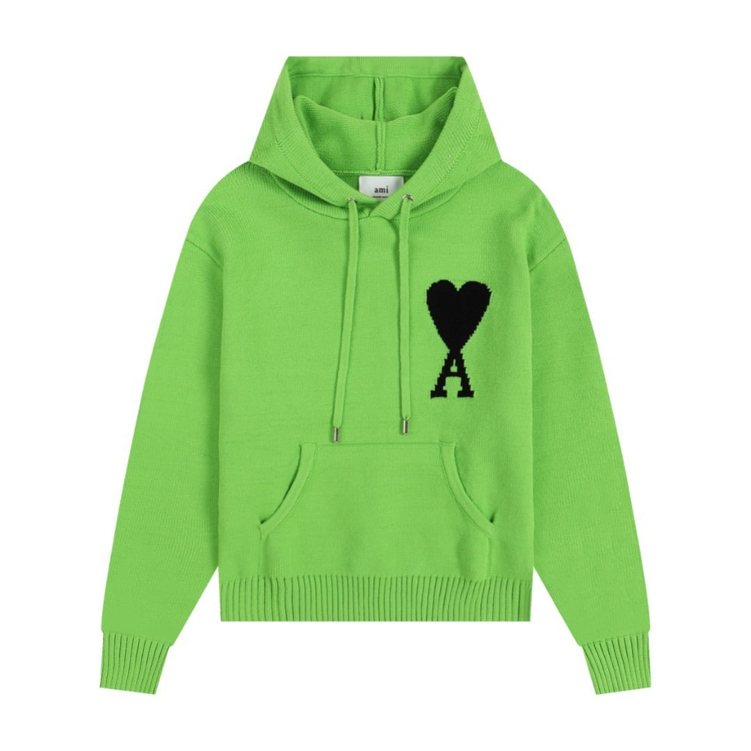 Ami Paris Ami De Coeur Hoodie "Lime"