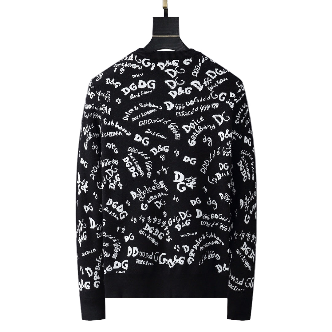 Dolce & Gabbana All-Over Logo Swater "Black-White"