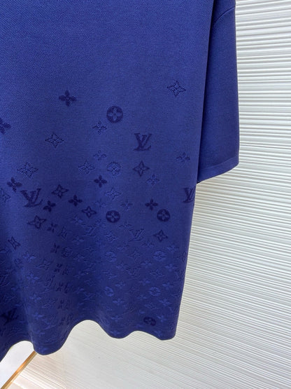 Louis Vuitton Gradient Signature Flock Print T-Shirt "Blue"