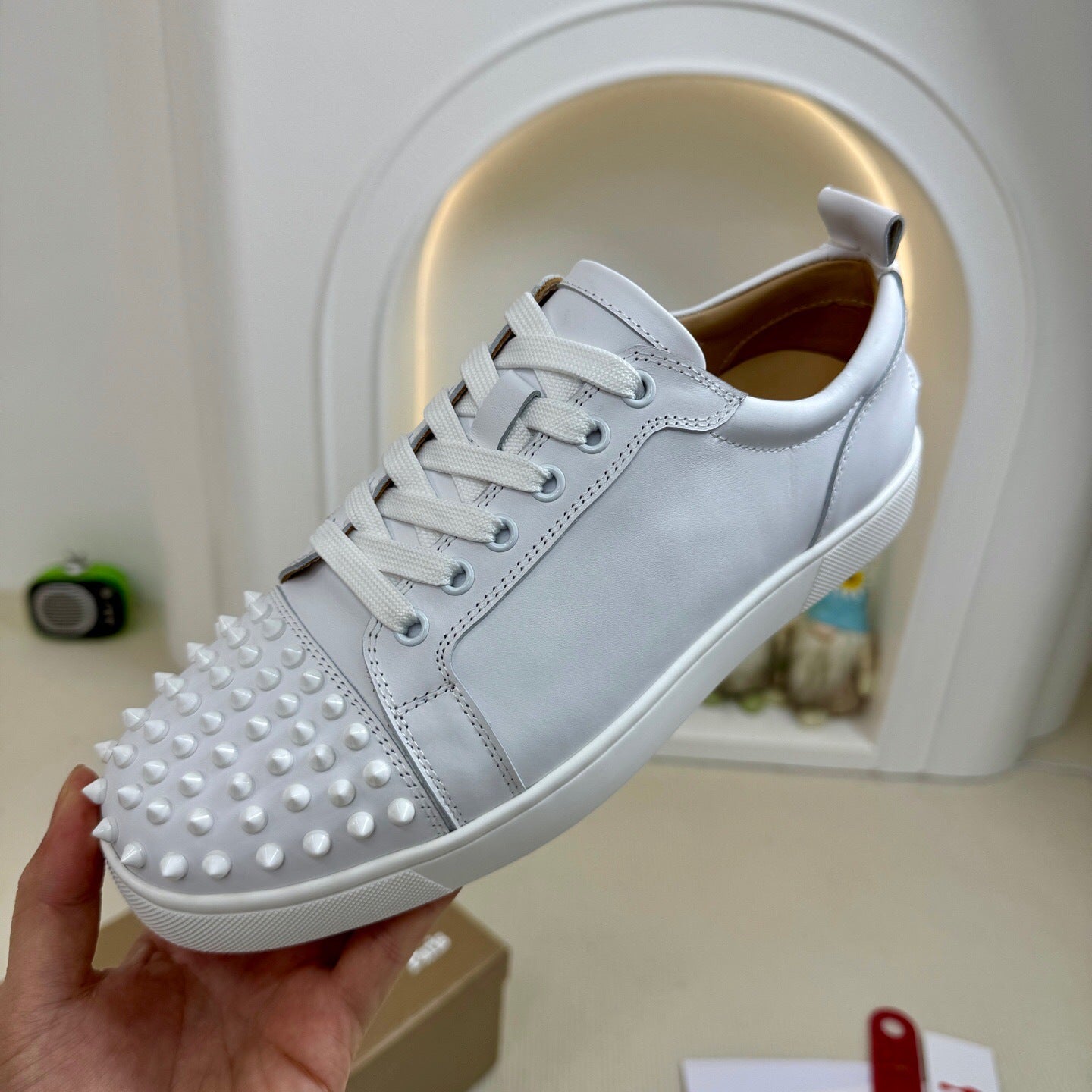 Christian Louboutin Louis Junior Spikes "White"