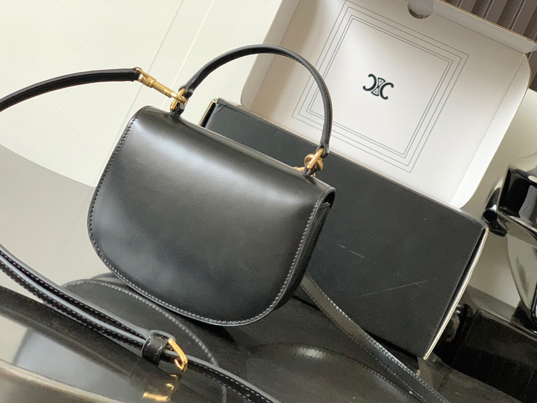 Celine Mini Besace Clea in Shiny Calfskin
