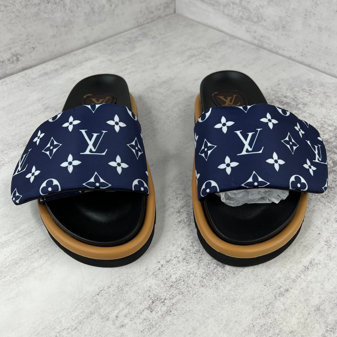 Louis Vuitton Slides "Blue-Black-White"