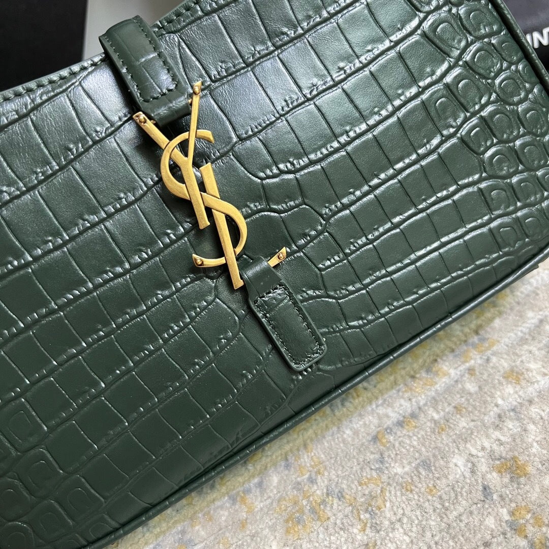 Saint Laurent Le 5 a 7 in Crocodile-Embossed Leather