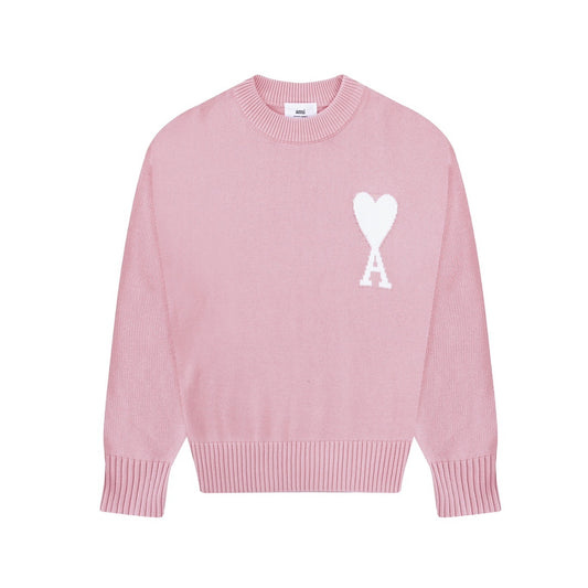 AMI Paris Ami De Coeur Slim-Fit Sweater "Pink"