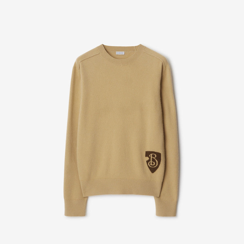 Burberry B Shield Wool Blend Sweater "Beige"