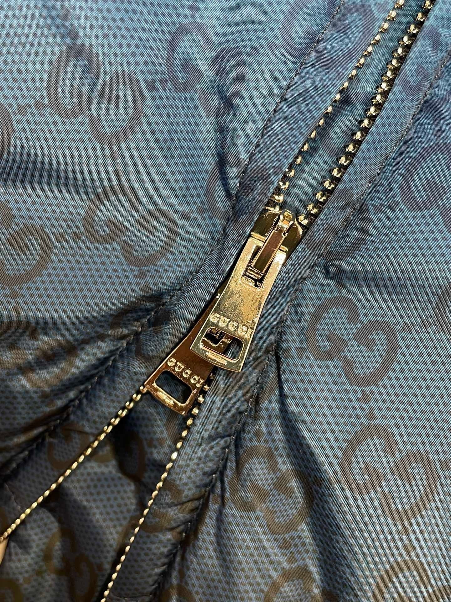 Gucci Printed Poplin Tech Down Jacket "Gradient Blue"